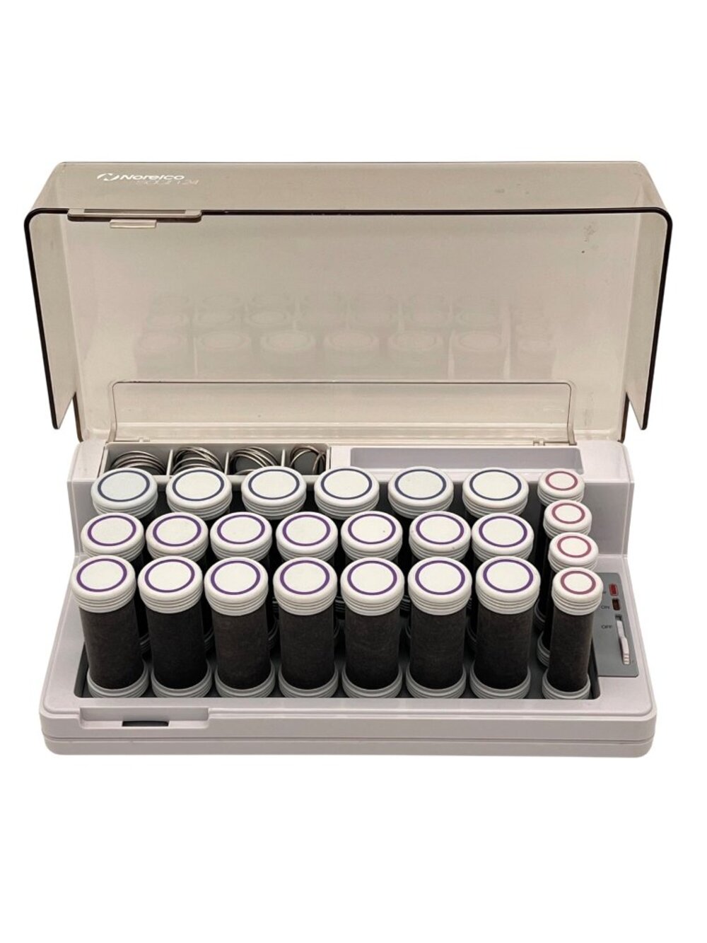 Norelco Satin 24 Hairsetter 24 Velvet Hair Rollers & Clips Compact Heated Set
